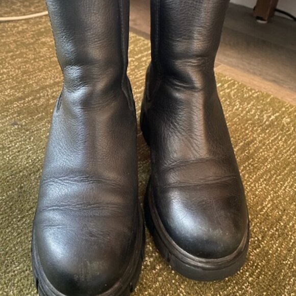 L'intervalle Black Leather Anke Boots - Picture 2 of 6